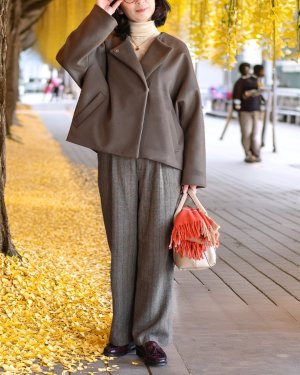 画像2: ノーカラーショートコート