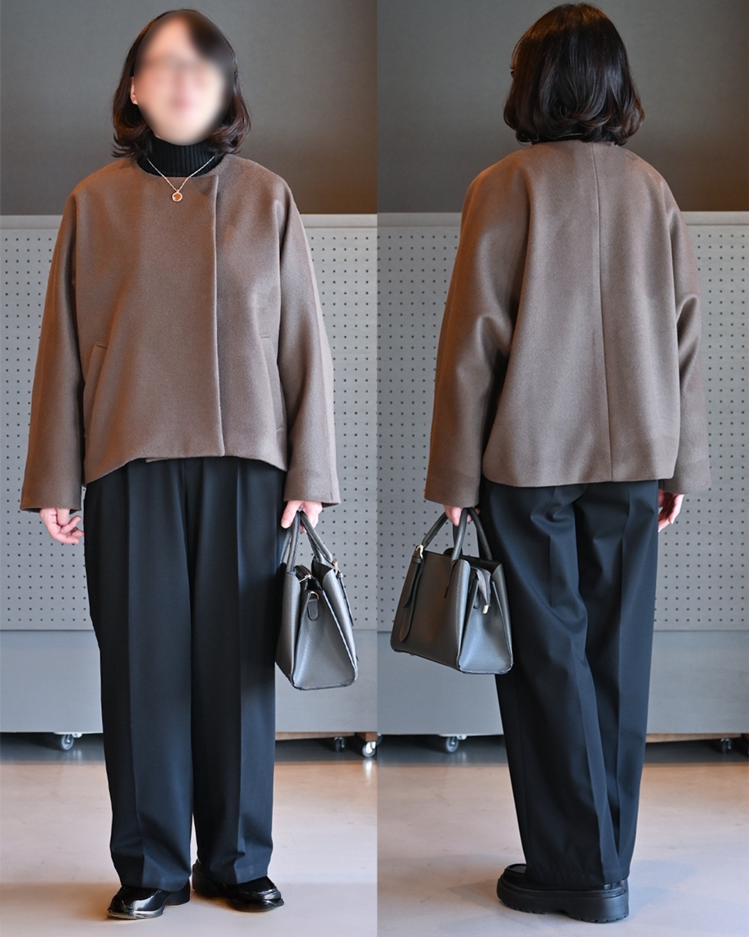 型紙,作り方,ミシン,裁縫,職業用ミシン,パターン,手芸,洋裁,ソーイング,レディース,ノーカラーショートコント,手作り,コート,