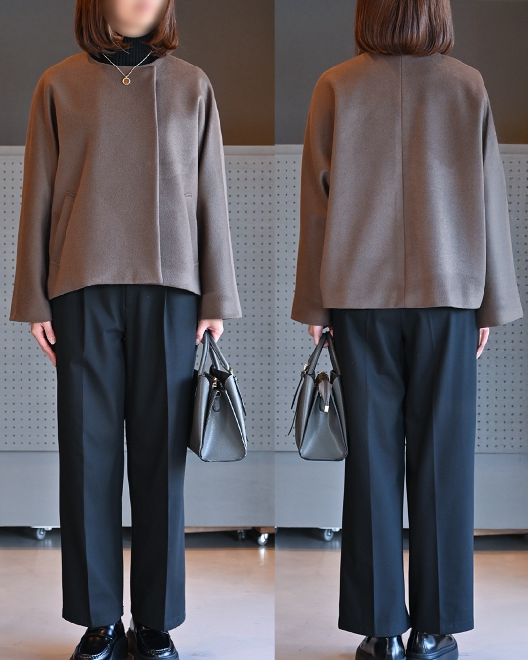 型紙,作り方,ミシン,裁縫,職業用ミシン,パターン,手芸,洋裁,ソーイング,レディース,ノーカラーショートコント,手作り,コート,