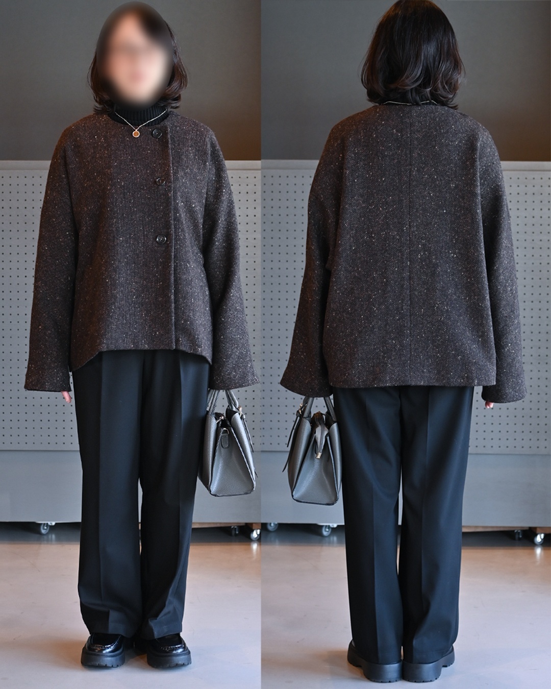 型紙,作り方,ミシン,裁縫,職業用ミシン,パターン,手芸,洋裁,ソーイング,レディース,ノーカラーショートコント,手作り,コート,