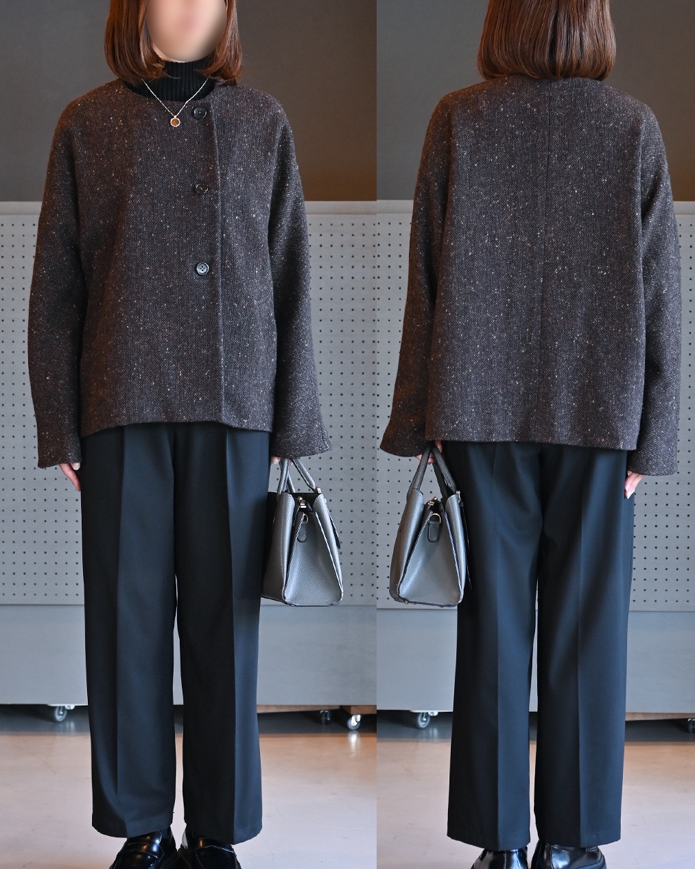 型紙,作り方,ミシン,裁縫,職業用ミシン,パターン,手芸,洋裁,ソーイング,レディース,ノーカラーショートコント,手作り,コート,