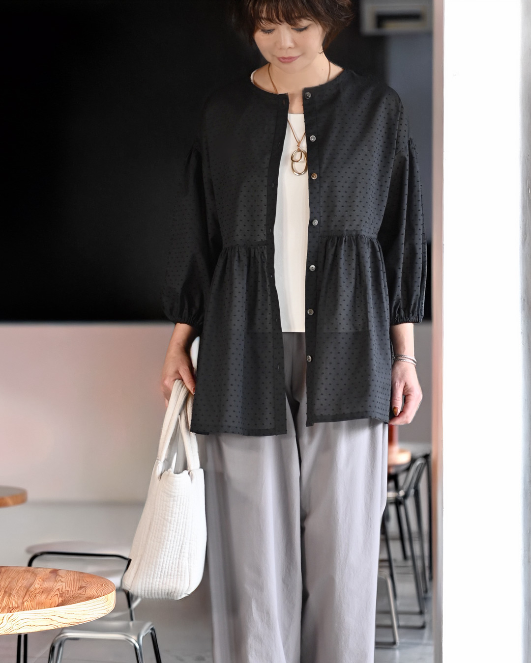 型紙,作り方,ミシン,裁縫,職業用ミシン,パターン,手芸,洋裁,ソーイング,レディース,2WAY切替ブラウス,手作り,ブラウス,